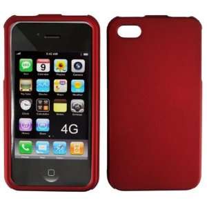  For Apple Iphone 4GS 4G CDMA GSM Rubberized Cover   Red 