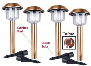24 Outdoor Copper Solar Stainless Steel Hut Light 2 LED  