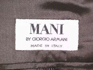 MANI by GIORGIO ARMANI Italy 2 Button Sports Coat Jacket 42 42R  