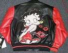 Womens Betty Boop Faux Leather Jacket Coat   Kisses