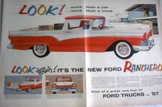 1957 FORD RANCHERO PICKUP TRUCK   LOOK AGAIN   PRINT AD  