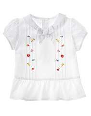 GYMBOREE WISH YOU WERE HERE PINTUCK FLOWER TOP  