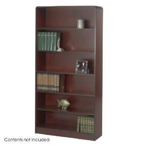  Safco 6 Shelf Radius Edge Veneer Bookcase