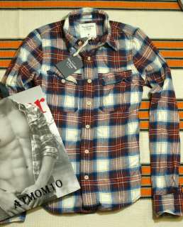 NWT Abercrombie & Fitch Men Flannel Shirt Cotton M L  