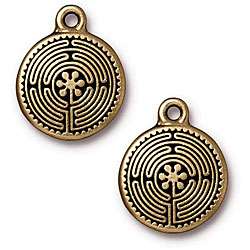 Goldplated Pewter Labyrinth Charms (Set of 2)  