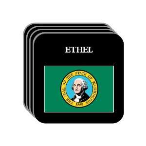 US State Flag   ETHEL, Washington (WA) Set of 4 Mini Mousepad Coasters