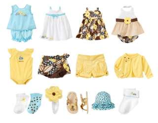 Gymboree NWT Baby Girl Island Beauty Onsie Dress Shorts Socks Hat 0 3 