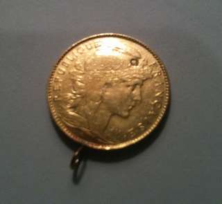 RARE 1906 French PURE GOLD Coin 10 Franc Rooster France Antique  