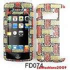   PHONE DIAMOND CASE FOR LG ENV TOUCH VX11000 RHINESTONES GOLD RED TIES