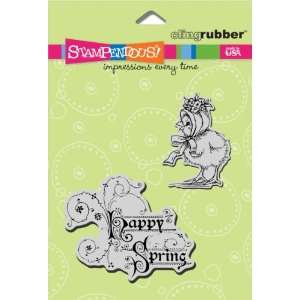  Stampendous Cling Rubber Stamp Bonnet Spring Chick 