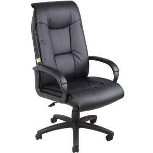  Boss Executive Leather Plus Chair W/Padded Arm & Knee Tilt 