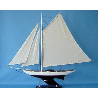  Dark Royal Blue Pacific Sailboat 17 Wood Replica Sailboat 