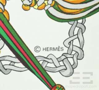 Hermes Black & Ivory Silk Knight & Horse Print 90cm Square Scarf 