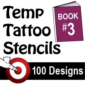 Airbrush Temporary Tattoo Stencil Art Design Set Book 3  