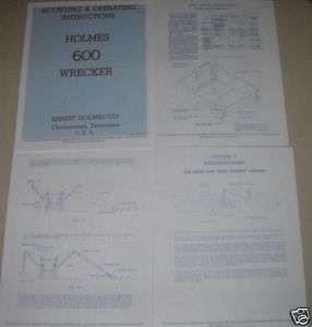 73 75 Ernest Holmes 600 Wrecker tow truck Servic Manual  