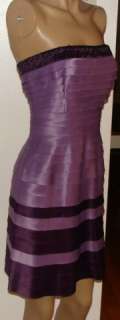 ADRIANNA PAPELL PURPLE LAYERS COCKTAIL EVENING DRESS 8P  