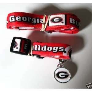 Georgia University Bulldogs Dog Pet Set Leash Collar ID 