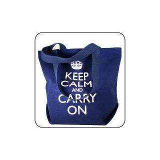  Keep Calm and Carry On Tote Bag Red Canvas w White