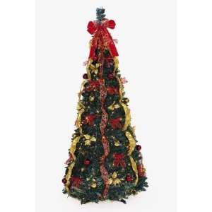  Christmas Tree 6FT Red & Gold, Pop Up, Pull Up 