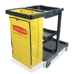   Rubbermaid Janitor Cart With Zipper Yellow Vinyl Bag