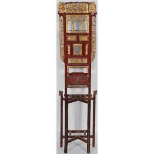  BK0121Y Antique Chinese Carved Folding Wash Stand, circa 