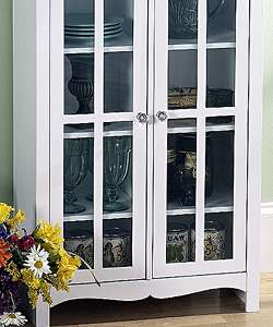 Window Pane Cabinet with Hutch  