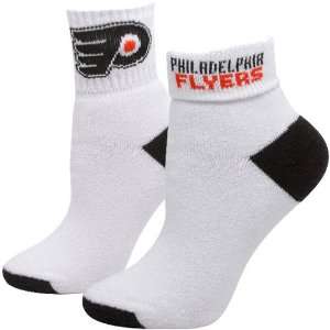  Philadelphia Flyers Ladies White Black Roll Down Socks 