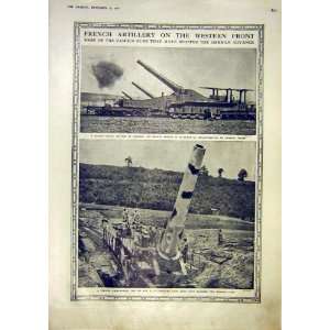 French Artillery Guns Battery German Troops Print 1917 