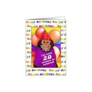  20 Years Old Birthday Cards Humorous Monkey Card Toys 