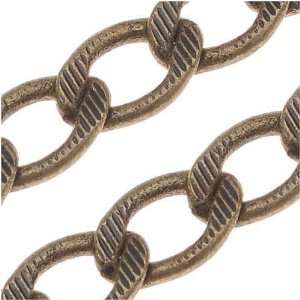  Antiqued Brass Textured Curb Chain 5mm Bulk By The Foot 
