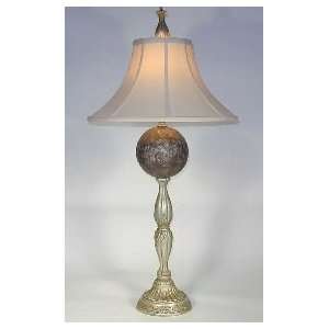  European Styled Silver Embossed Table Lamp