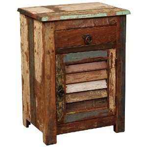  Verde Collection Reclaimed Multi Color Shutter Nightstand 