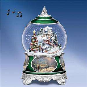 THOMAS KINKADE O Christmas Tree MUSICAL Snowglobe NEW  