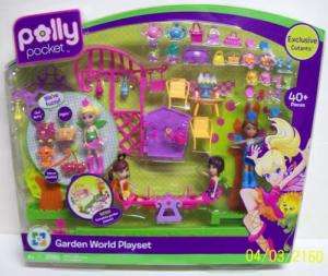 Polly Pocket Garden World Playset w/4 Dolls NEW  