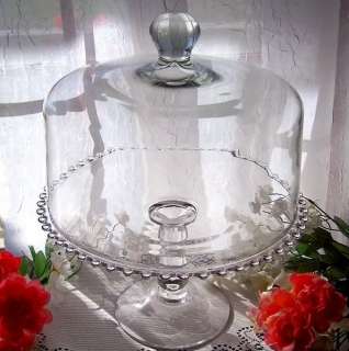   CANDLEWICK PEDESTAL CAKE STAND PLATE with DOME COVER LID  