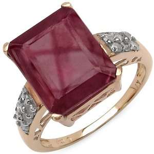  14K Gold Plated 7.66 Carat Genuine Ruby and 0.24 ct. t.w 