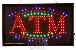 New Business LED Neon Bright ATM Sign 21x13 #50  