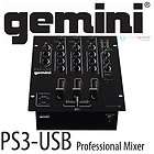 Gemini PS3 USB 10 Inch 3 channel Stereo DJ Mixer FREE NEXT DAY AIR