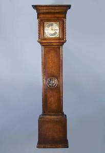 Antique Style Walnut Tall Case Wood Grandfather Clock  