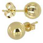 body candy solid 14kt yellow gold 6mm ball stud earrings