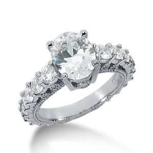   ctw Antique Style Diamond Engagement Ring 14k Gold,5.03ct OV Jewelry