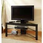   Concepts Three Tier Corner TV Stand with Glass in Black Finish