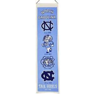   Tar Heels UNC NCAA Wool 8 X 32 Heritage Banner