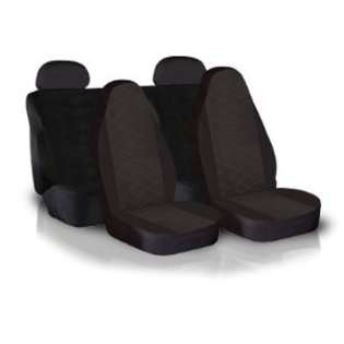 mAuto Distribution Car Seat Cover Full Set Diamond Pattern Solid Black 