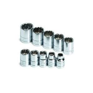  10 Piece 3/8in. Drive SAE Standard 12 Point Socket Set 