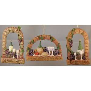 Arched Window Wine Christmas Ornaments (set of 3)
