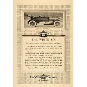   Ad White Six Antique Car Gasoline Left Side Drive   Original Print Ad