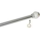  Finial Chrome Shower Rod and Hook Set