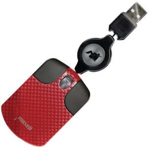  Maxell 191034   Nrtmr Retractable Travel Mouse (Red 