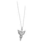 JewelryWeb Sterling Silver Antiqued CZ Angel Necklace   18 Inch